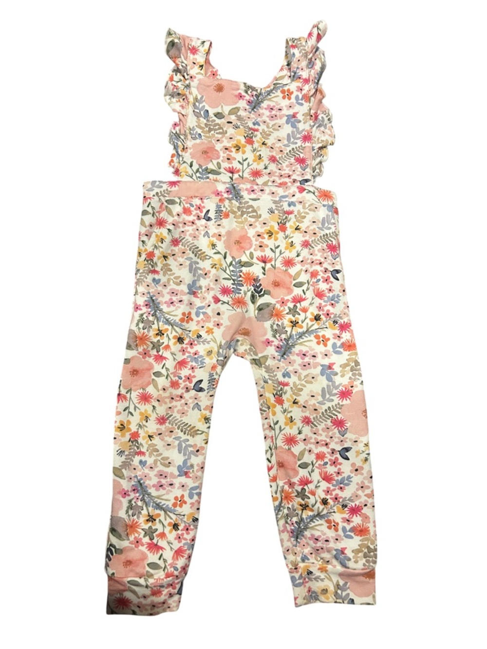 2T Floral print ruffle jumpsuit from Little Sleepies.